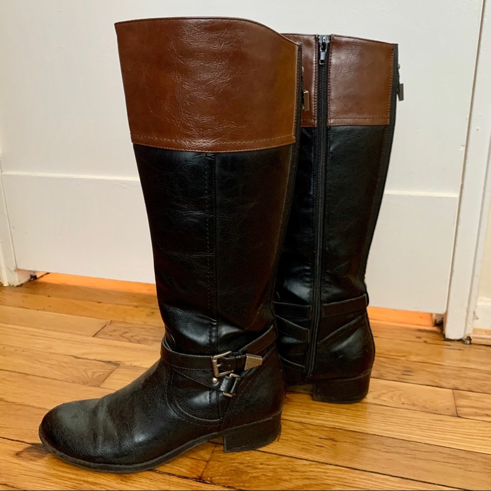 Unisa black/brown knee boots
